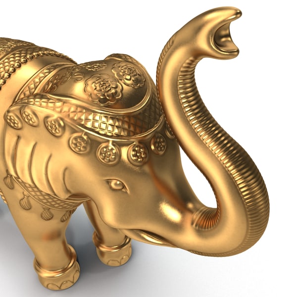 3d brass elephant statue