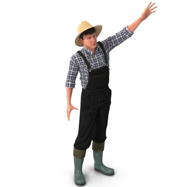 3d farmer version 2 rigged