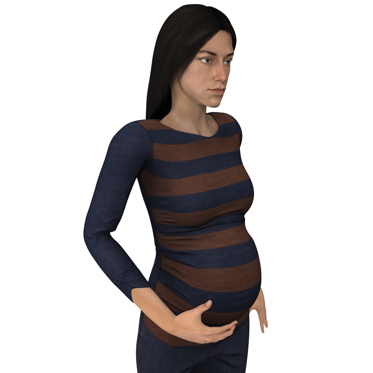 3d pregnant woman rigged model