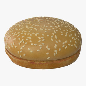 3d model of sesame seed hamburger bun