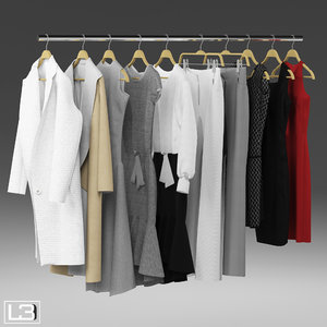3d woman clothes hangers model