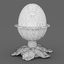 3d model egg cup leaves