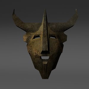 3d model traditional horned mask