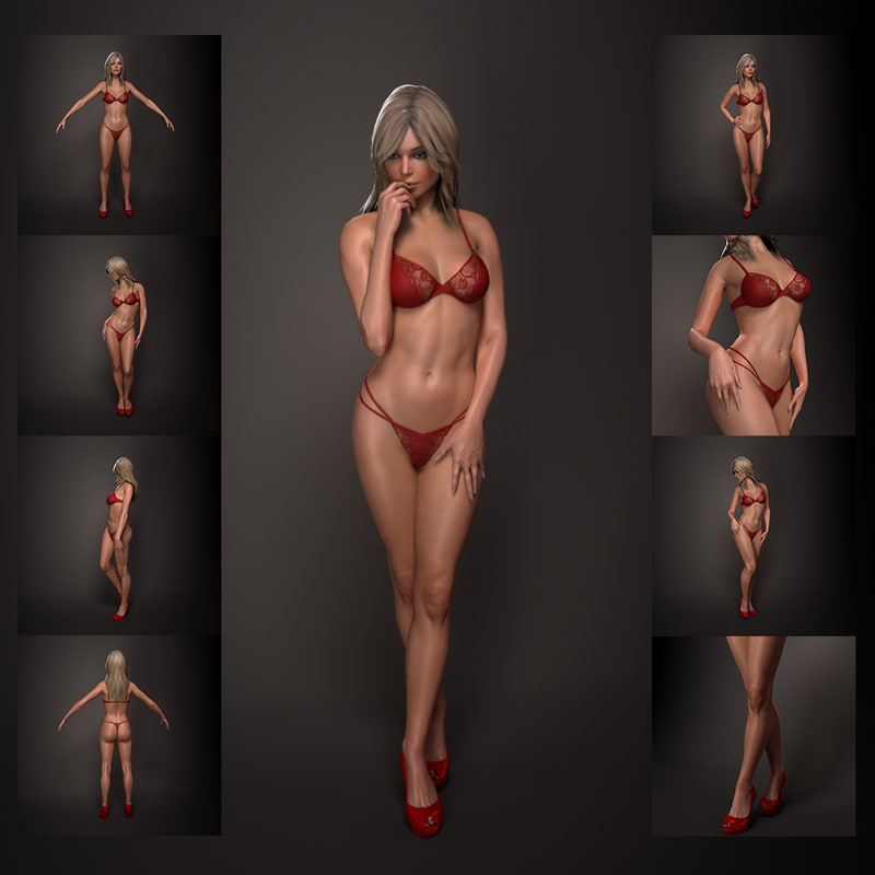 free high quality female 3d model download