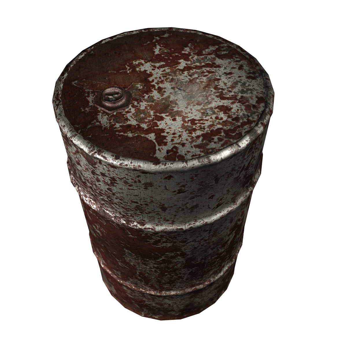 3d model of rusted oil drum