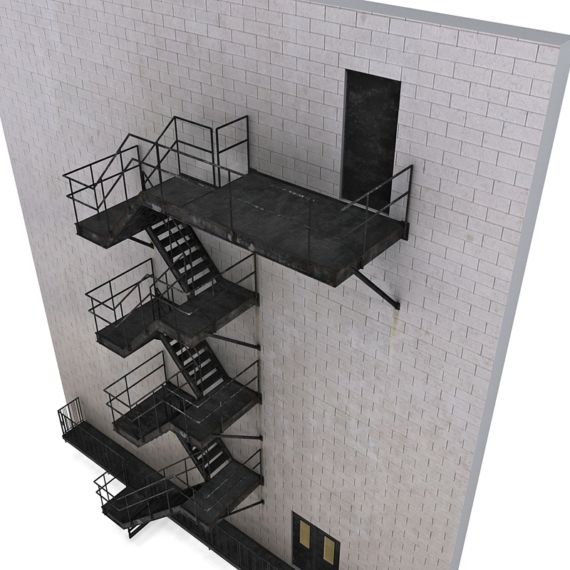 3dsmax escape stairs