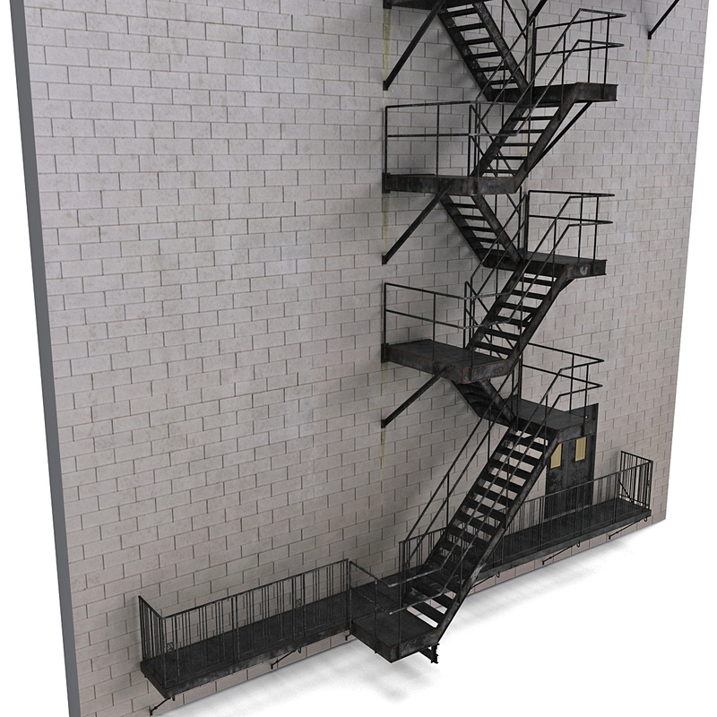 3dsmax escape stairs