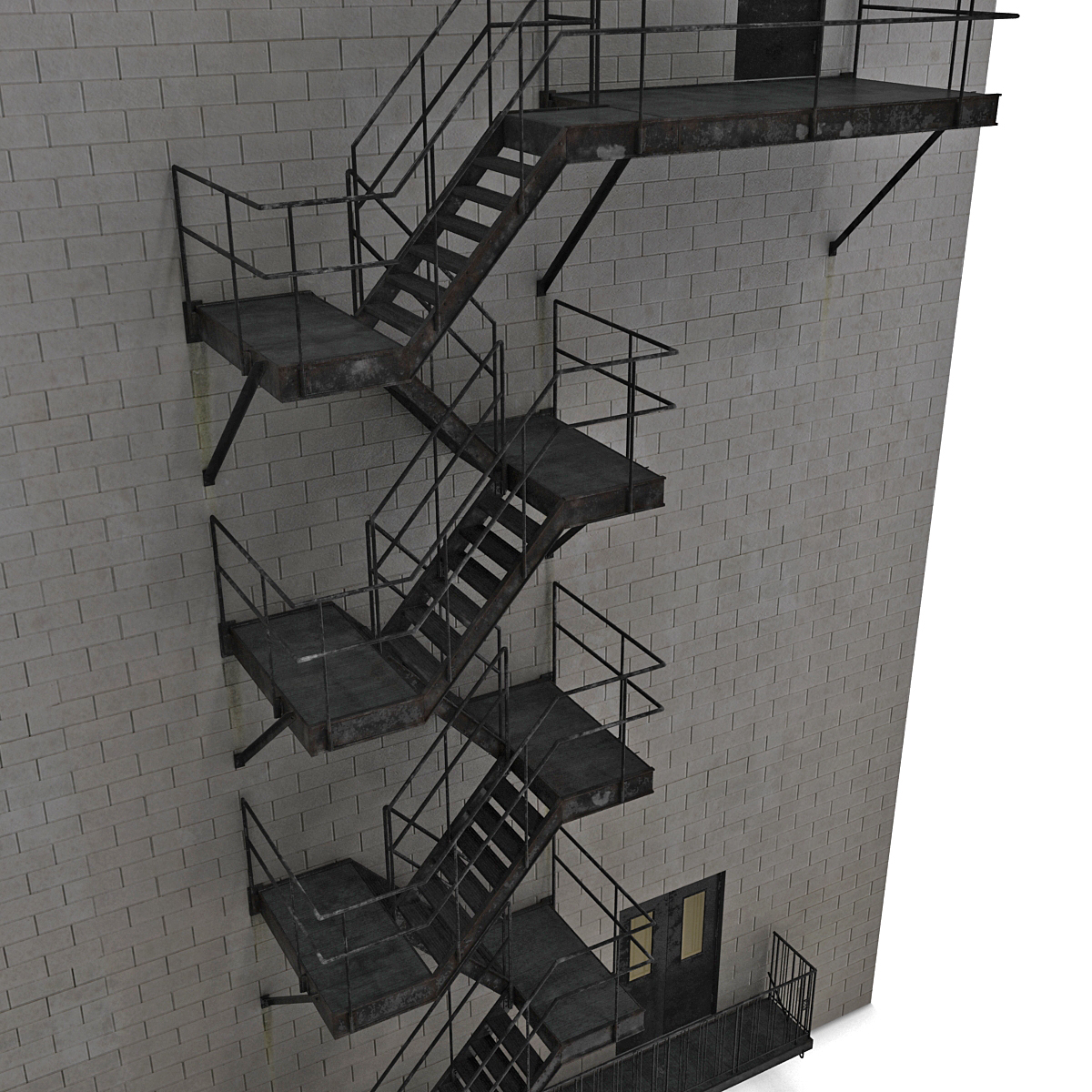 3dsmax escape stairs