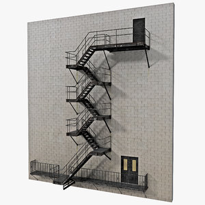 3dsmax escape stairs