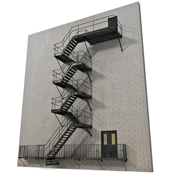 3dsmax escape stairs