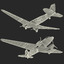 3d military transport aircraft douglas c-47 model