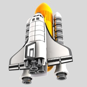 cartoon space shuttle 3d max
