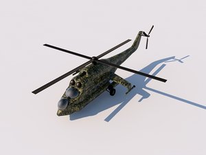 mil mi-24 hind helicopter 3d c4d