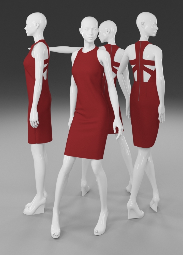 3d fbx woman mannequin clothes