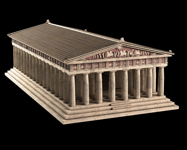 3d roman temple model