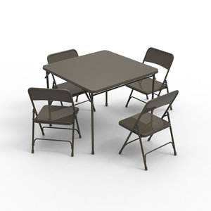 3d max card table chairs