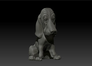 3d model basset hound dog