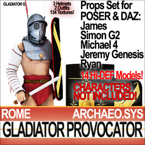 props set daz roman gladiator 3d c4d