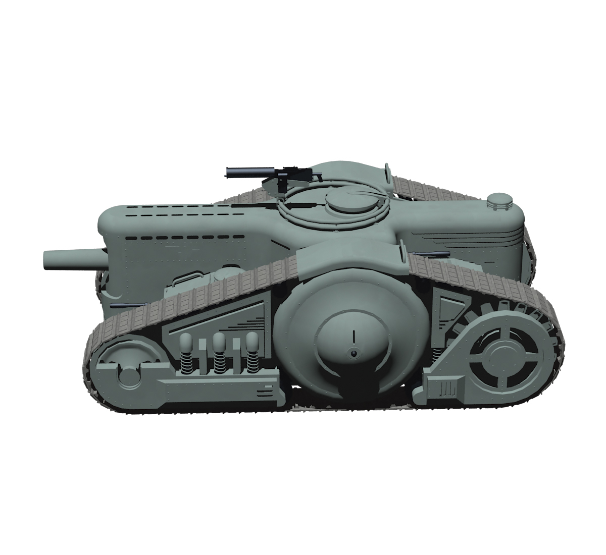 dieselpunk tank 3d fbx