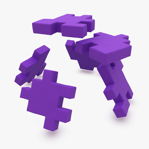 happy cube purple animation 3d model