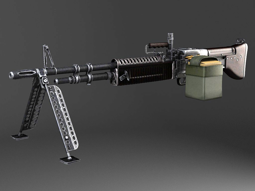 3d model machine gun m60