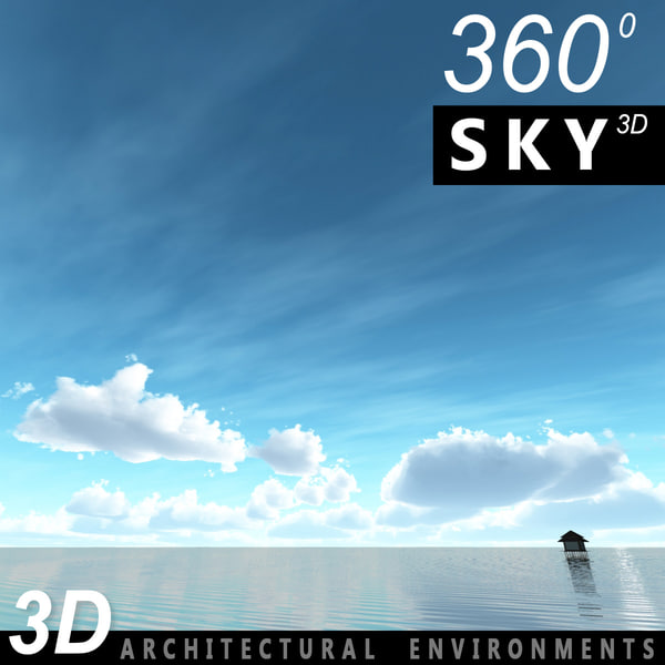 3d sky clouds architectural model