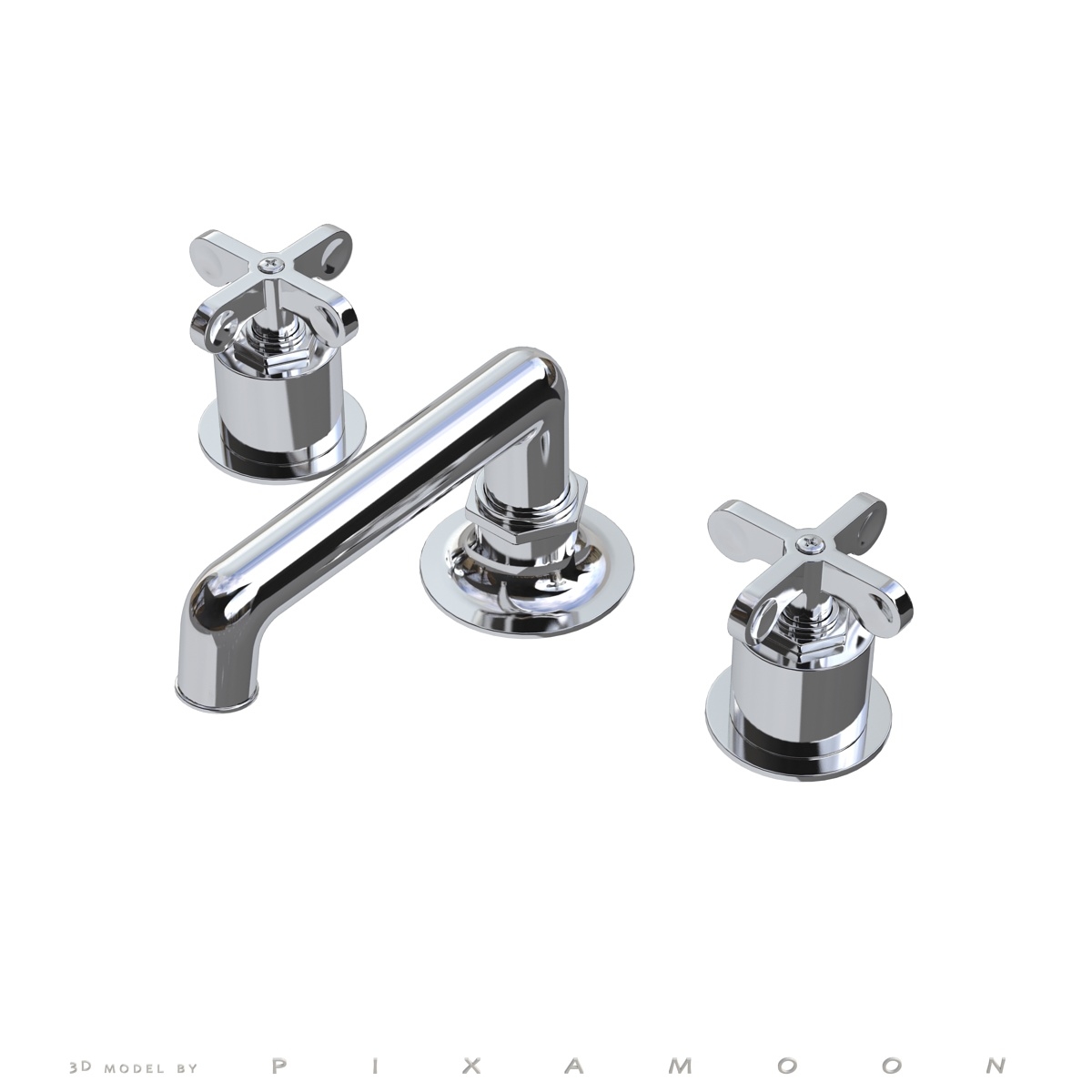 3d Model Waterworks Faucet Cross Handles