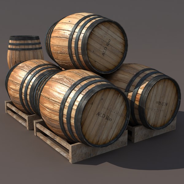 max old wooden barrel modeled