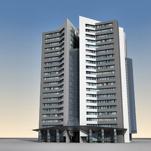 3d model modern building