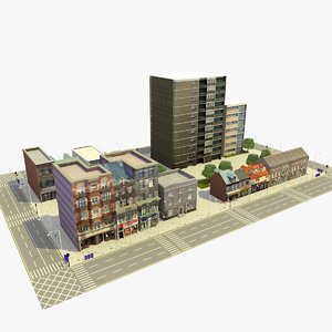 city urban block c 3ds