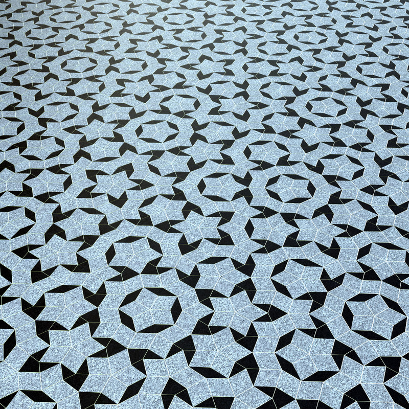 3d model penrose floor tiling marble