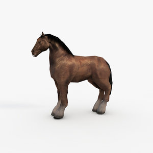 3d model horse draft