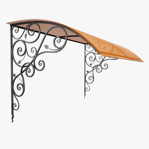 3d model of wrought iron awning