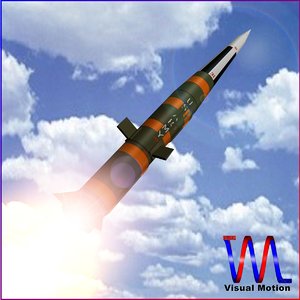3d model mgm-31 pershing 1a missile