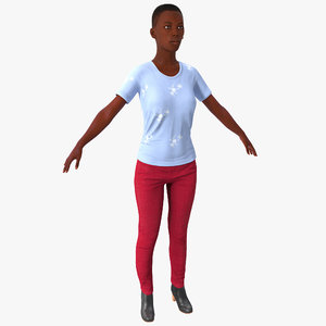 young black female casual 3d max