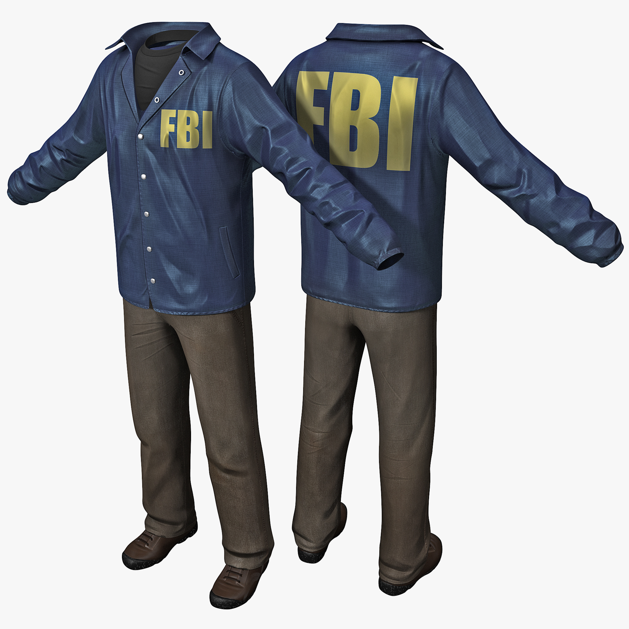 3d model fbi agent clothes