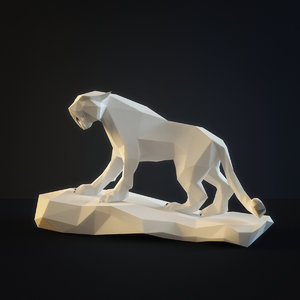 3d sculpture saber-toothed tiger model