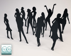 silhouette people 3d 3ds