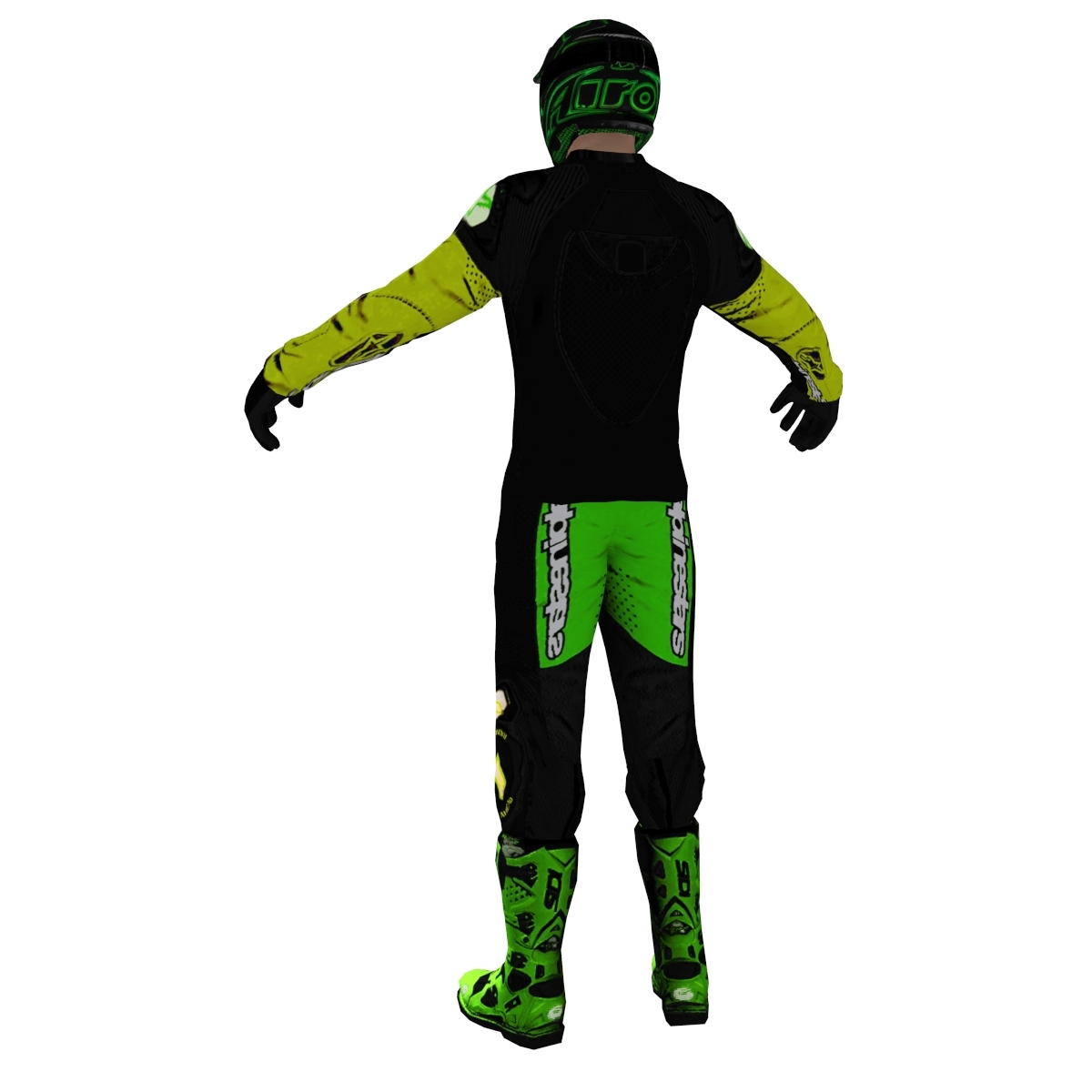 3d model of dirt bike rider