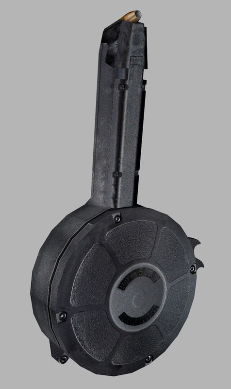 sgm glock drum magazine 3d model