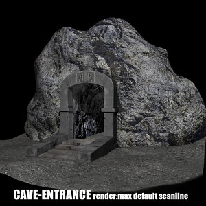3d fantasy cave entrance model