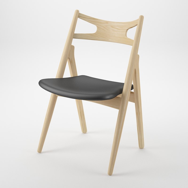 3d model sawbuck chair hans j