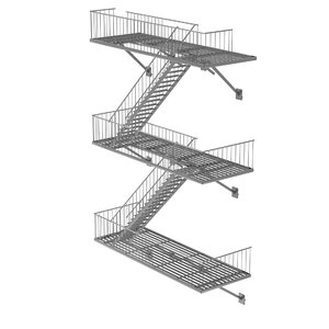 metal stairs 3d obj