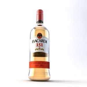 3d bottle bacardi 151
