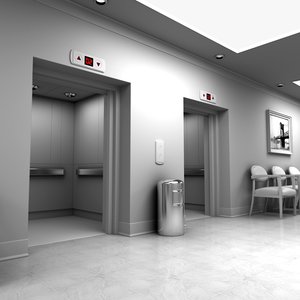 modern hallway elevators 3ds