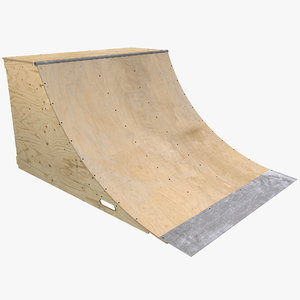 3d model of quarter pipe skate ramp