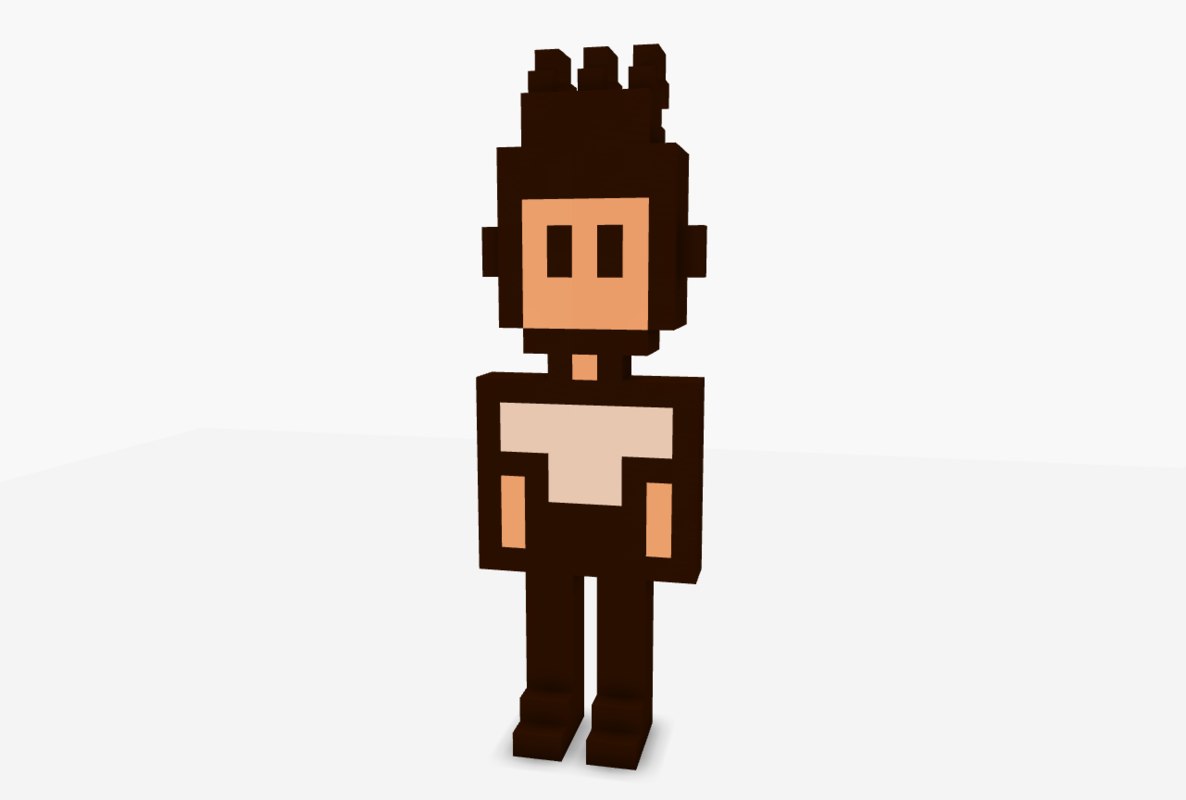 voxel block character obj free