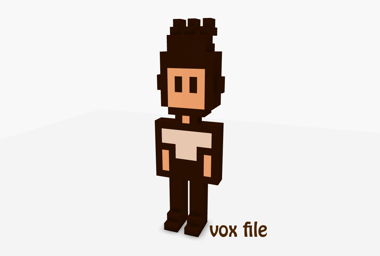 voxel block character obj free