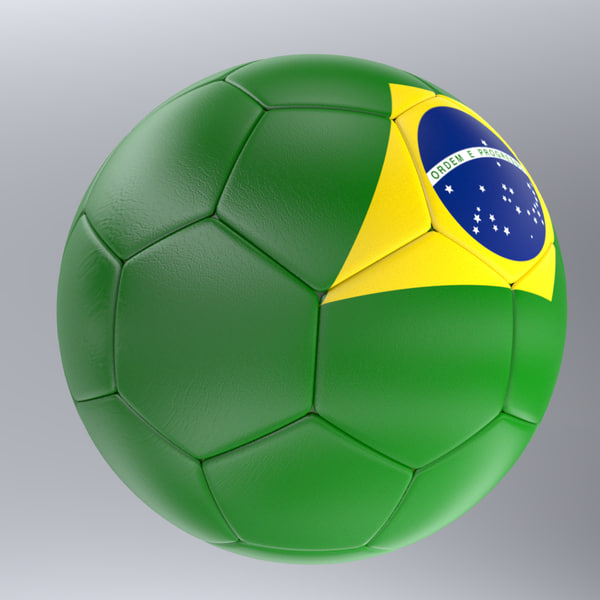 brazil soccer ball flag 3d model