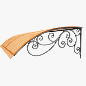 3d wrought iron awning model
